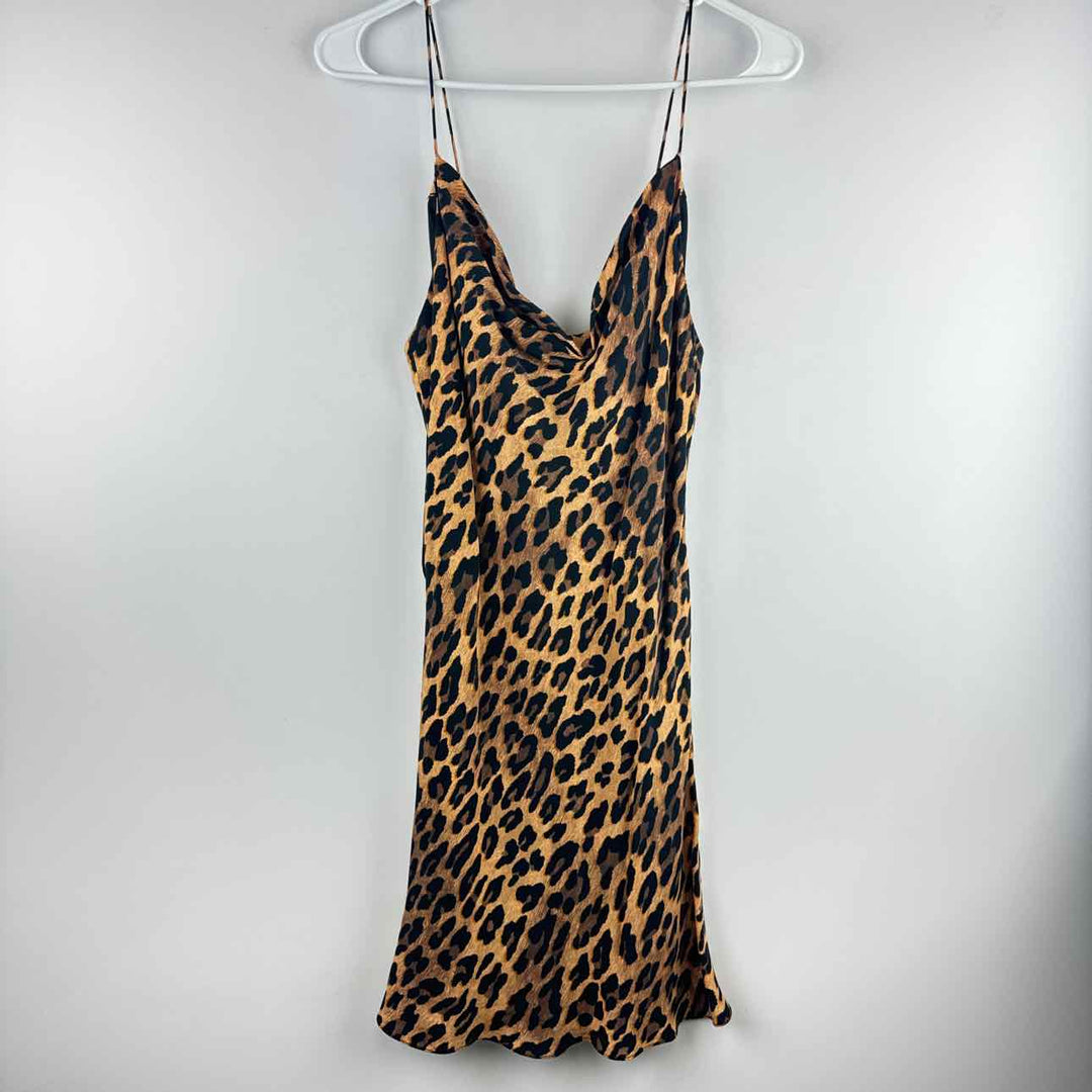 ALICE & OLIVIA Dress Black & Brown / 10 ALICE & OLIVIA Spaghetti Strap Leopard Women's Dresses Women Size 10 Dress