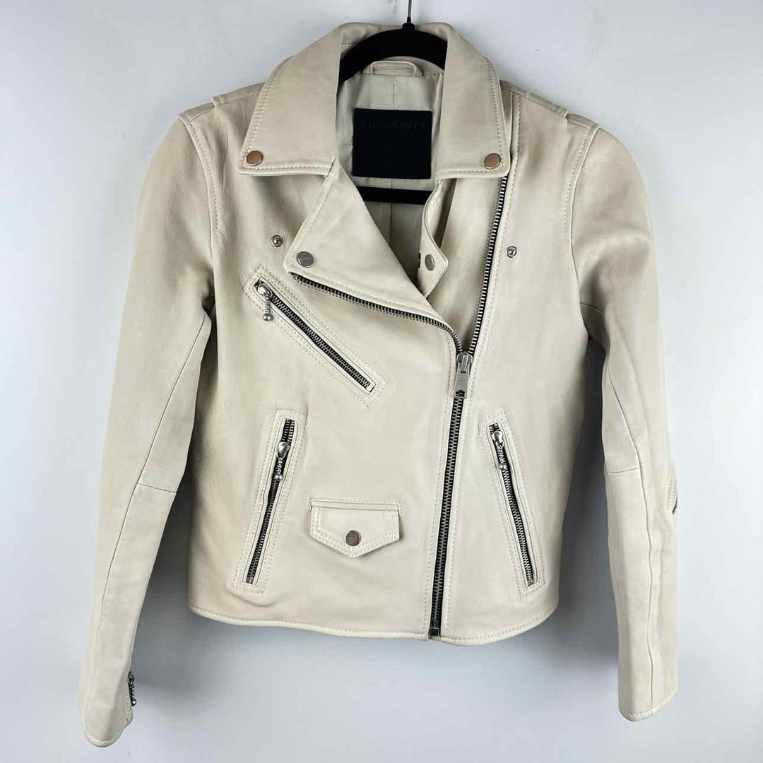 ALL SAINTS Jacket OFF WHITE / 2 ALL SAINTS Zipper Solid Women's Jackets & Coats Women Size 2 OFF WHITE Jacket