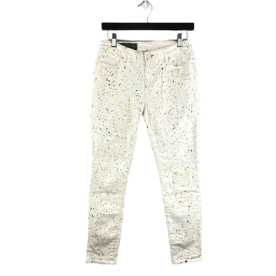 ARMANI EXCHANGE Pants WHITE & MULTI / 28 ARMANI EXCHANGE Cotton Paint Splatter Women's Jeans - Size 28