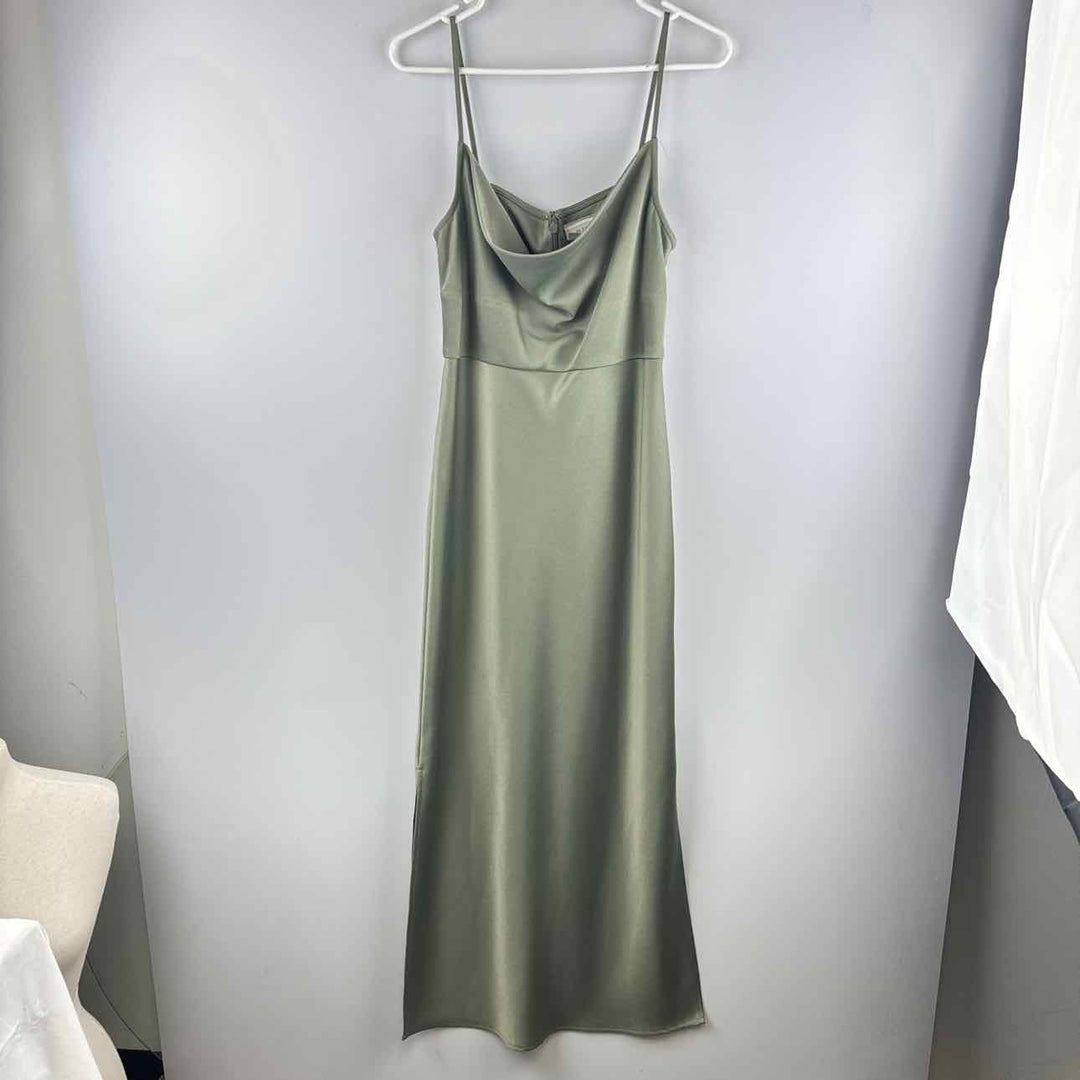 BHLDN Dress Green / 10 BHLDN Shimmer Solid Women's Dresses Women Size 10 Green Dress