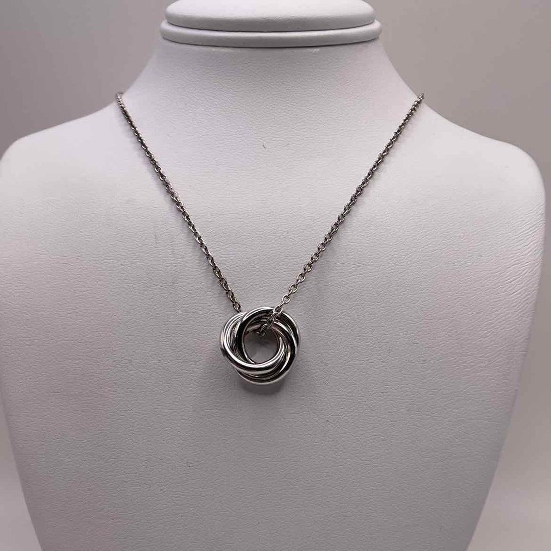 BLUE NILE Necklace STERLING SILVER INFINITY RINGS  NECKLACE