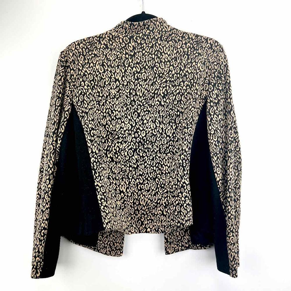 CHICOS Jacket Black & Brown / 2 CHICOS Leopard Women's Jackets & Coats Women Size 2 Black & Brown Jacket