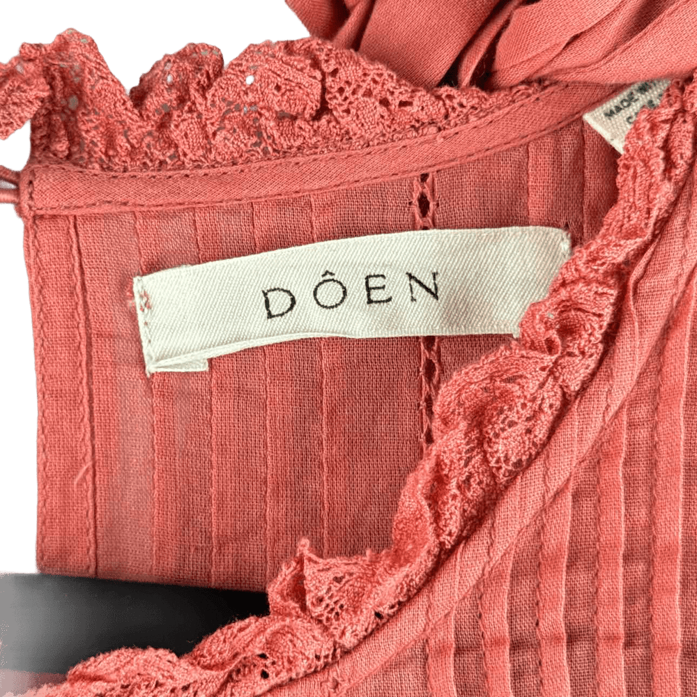 DOEN Dress CORAL / L DOEN Women's Coral Nerine Embroidered Long Dress - Size L