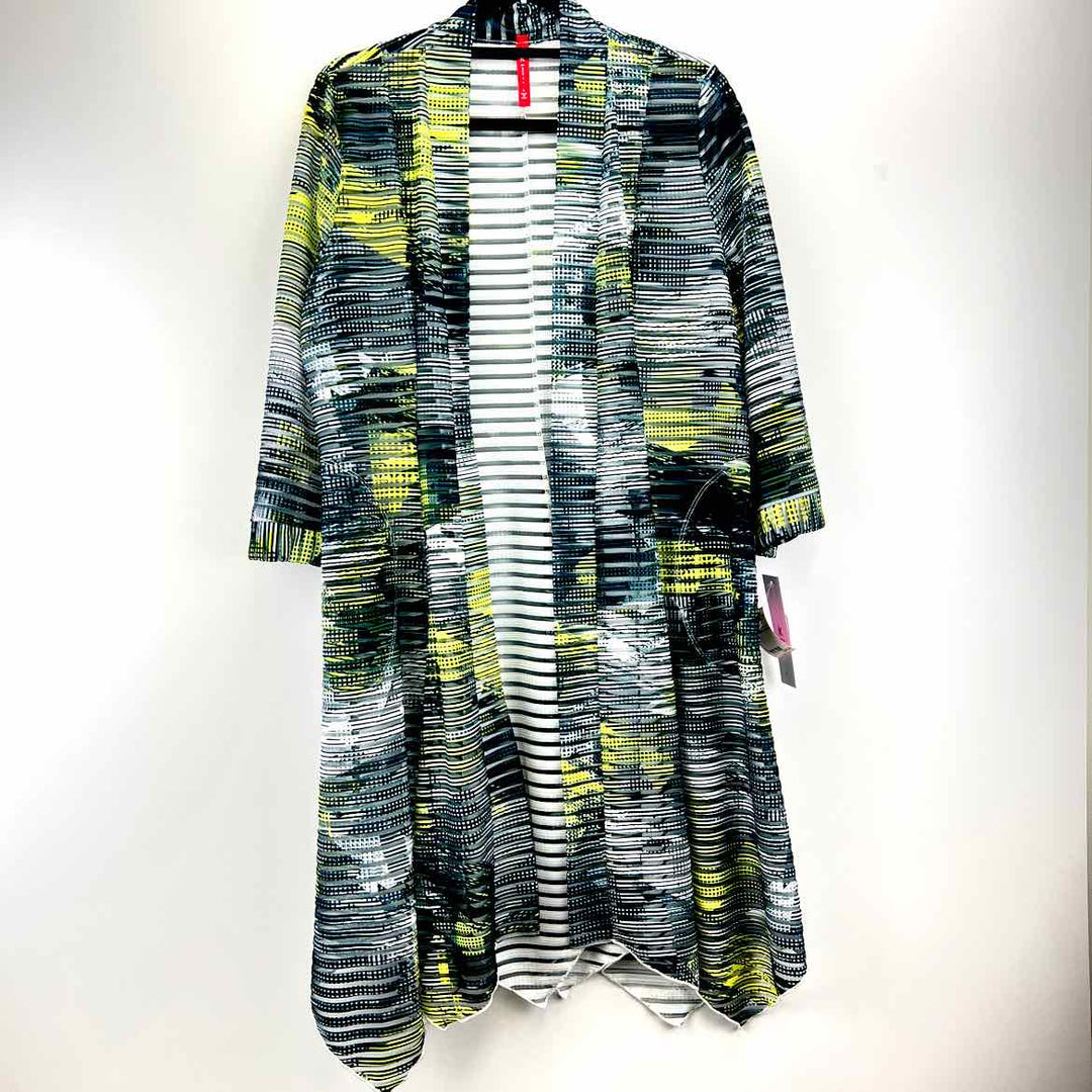 IC Shrug BLUE & MULTICOLOR / L IC Long Sleeve Stripe & multi patterns Womens clothes Size L Shrug