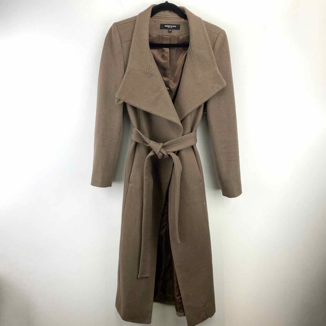 KENNETH COLE Coat Taupe / 4 KENNETH COLE Blend Solid Women's Jackets & Coats Women Size 4 Taupe Coat