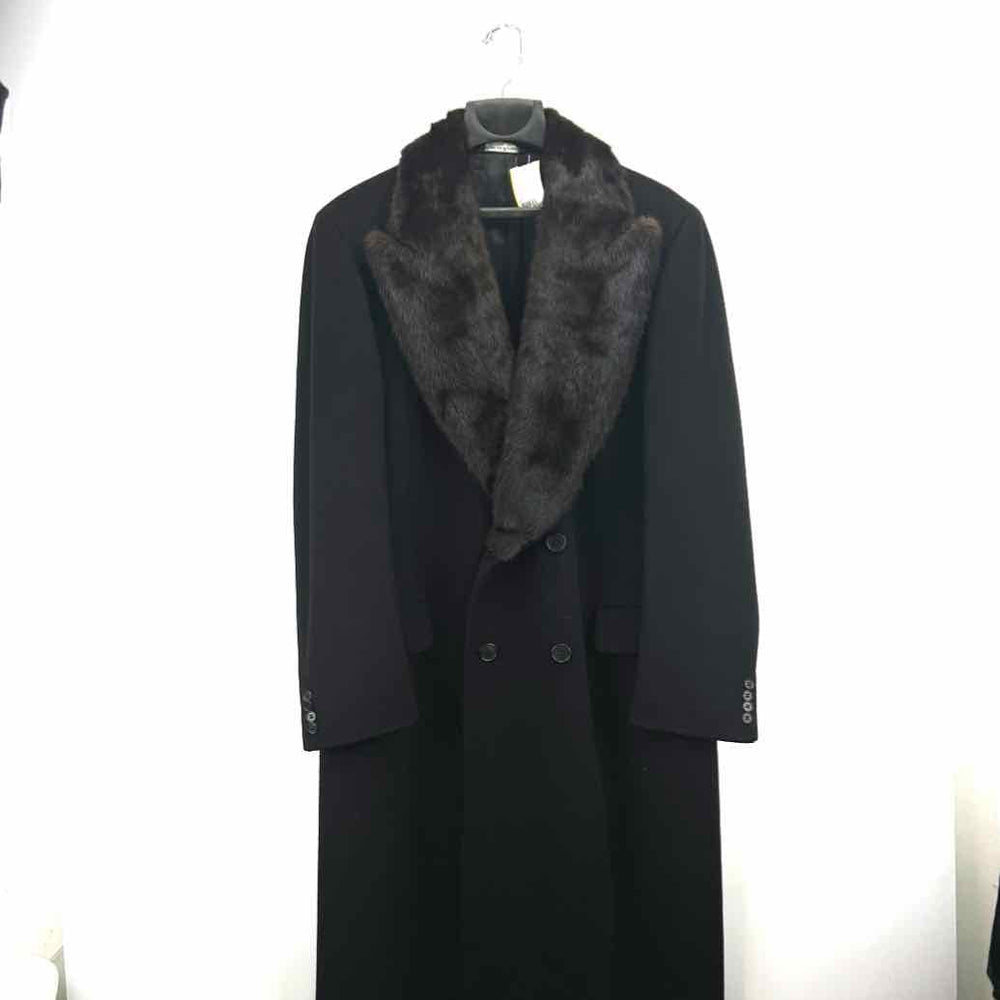 NORDSTROM Coat Black & Brown / 10 NORDSTROM FUR COLLAR Women's Jackets & Coats Women Size 10 Black & Brown Coat