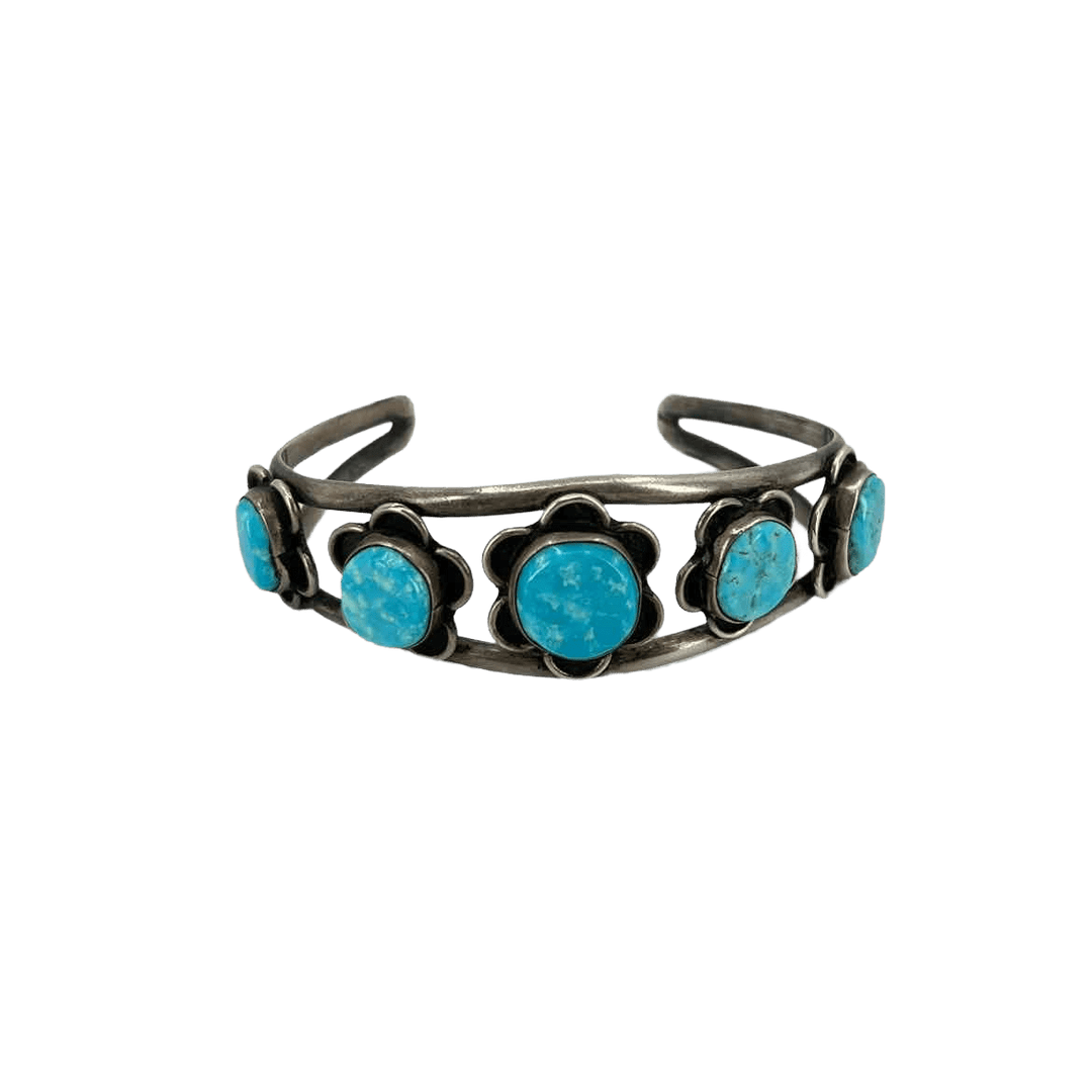 Simply Posh Consign Bracelet Sterling Silver Blue Turquoise Women's Oval Cuff Bracelet