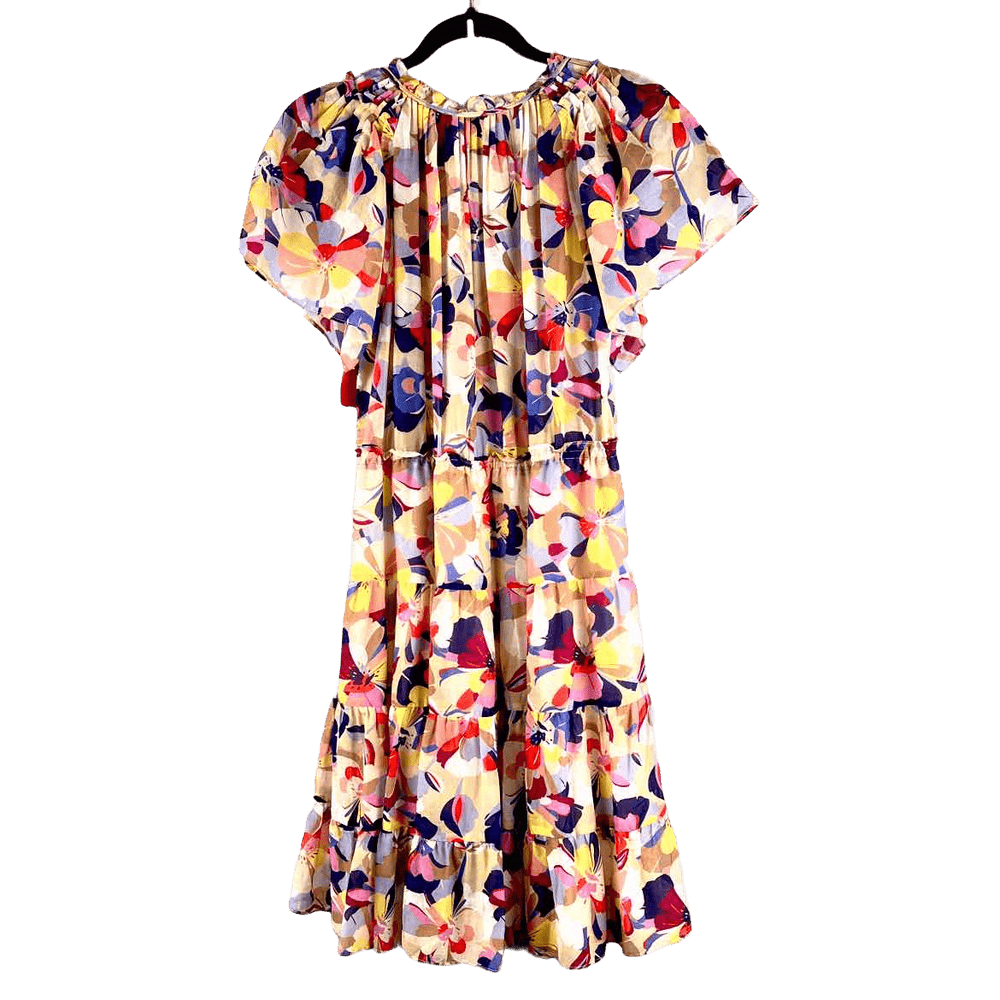 Simply Posh Consign Dress Multi-Color / L Cotton Blend Floral Women's Dresses Women Size L Multi-Color Dress