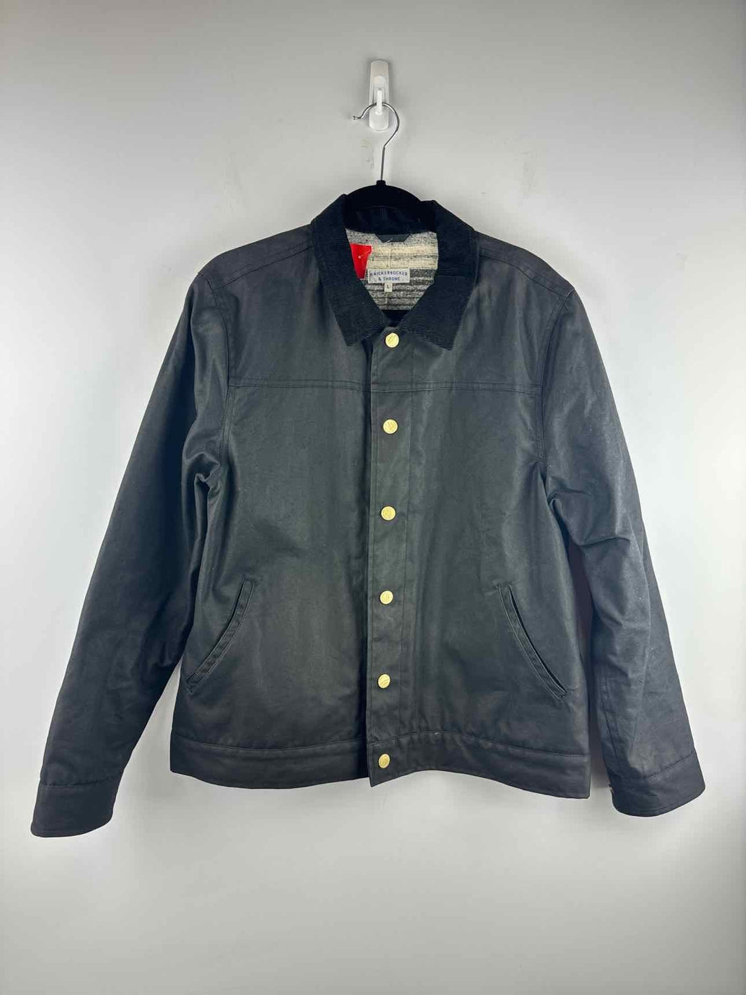 Simply Posh Consign Jacket Black / L Solid Men's Waxed Cotton Jackets & Coats Mens Size L Black Jacket