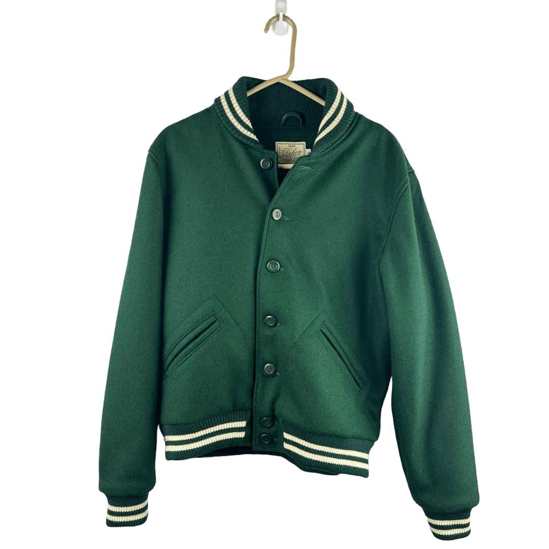 Simply Posh Consign Jacket Green / L Dehen Green Men's Wool Varsity Inspired Jacket - Size L
