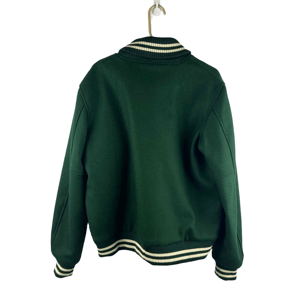 Simply Posh Consign Jacket Green / L Dehen Green Men's Wool Varsity Inspired Jacket - Size L