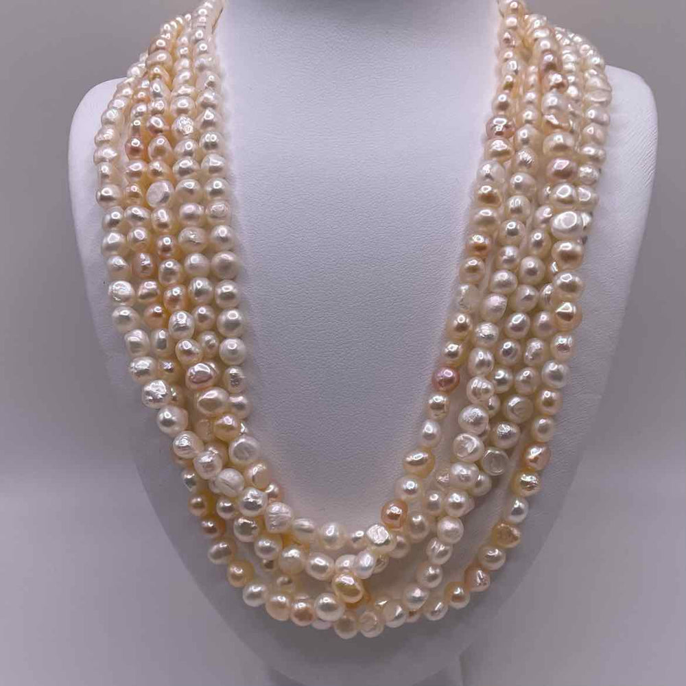 simplyposhconsign Necklace 5 STRAND FRESH WATER PEARL NECKLACE