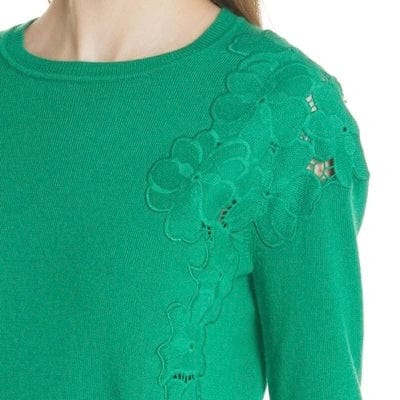 TED BAKER Sweater Green / 1 Ted Baker Yizelda Lae Shoulder Women's Sweater in Bright Green - Size 1