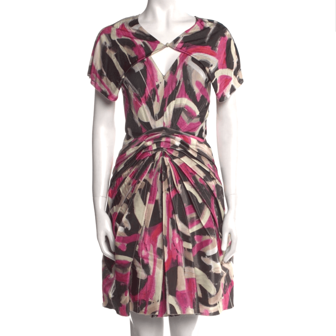 ZAC POSEN Dress Pink / 10 Zac Posen Printed Magenta Women's Dress - Size 10