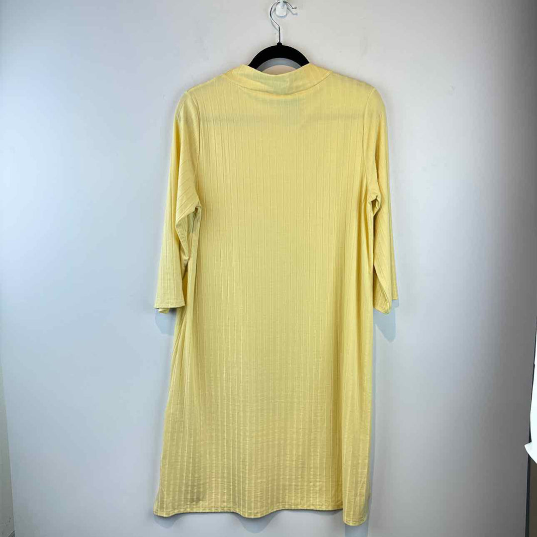 EILEEN FISHER Long Sleeve Solid Women's Dresses Women Size M Yellow Dress