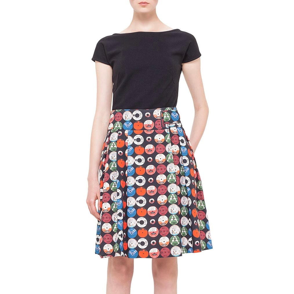 AKRIS Skirt Multi-Color / 8 AKRIS Multi-Color Vinyl Record  Women's Skirt - Size 8