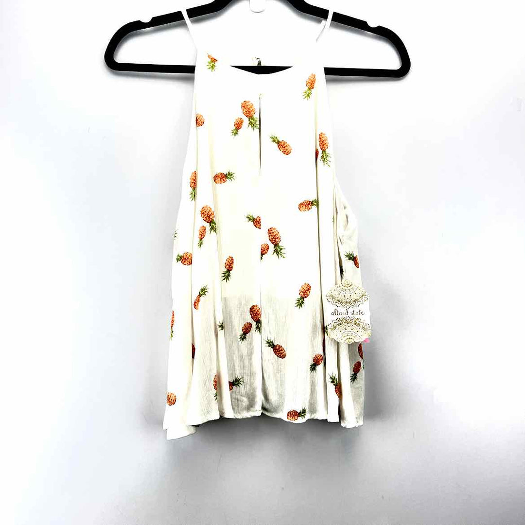 ALTAR'D STATE Top White / L ALTAR'D STATE Sleeveless PINEAPPLES Women's Tops  Size L White Top