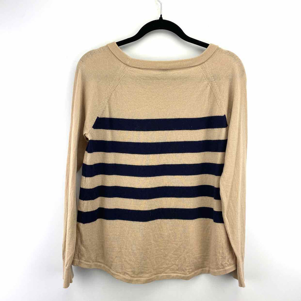 ANN TAYLOR Sweater Tan / L ANN TAYLOR Knit Stripe Women's Sweaters Women Size L Tan Sweater