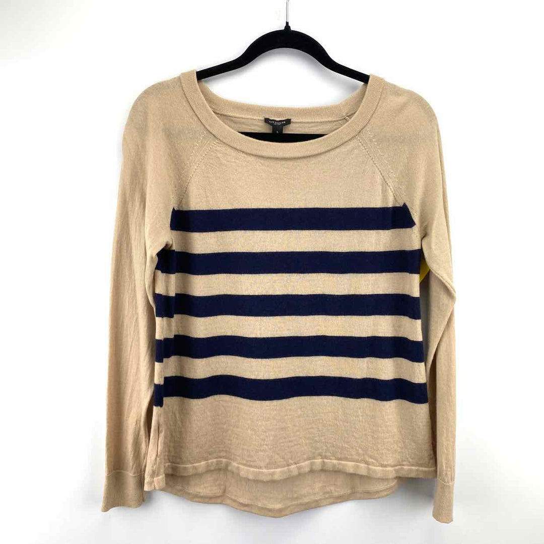 ANN TAYLOR Sweater Tan / L ANN TAYLOR Knit Stripe Women's Sweaters Women Size L Tan Sweater