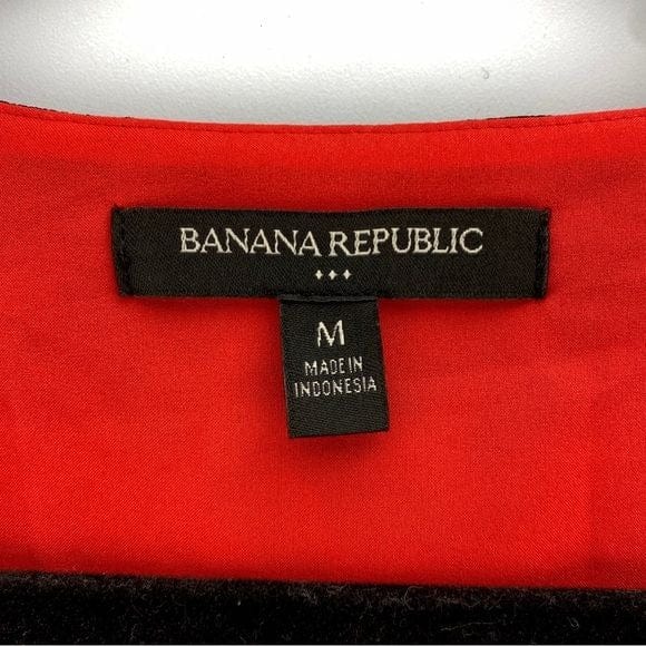 Banana Republic M / Red Black / Red Banana Republic Red & Black Long Sleeve Ruffled Leopard Print Dress size M