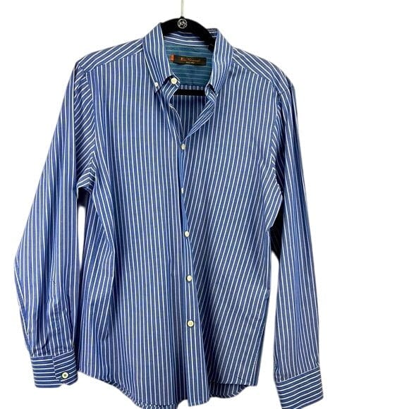 Ben Sherman M / Blue White / Cotton Ben Sherman Blue White Stripe Dress Shirt Size M