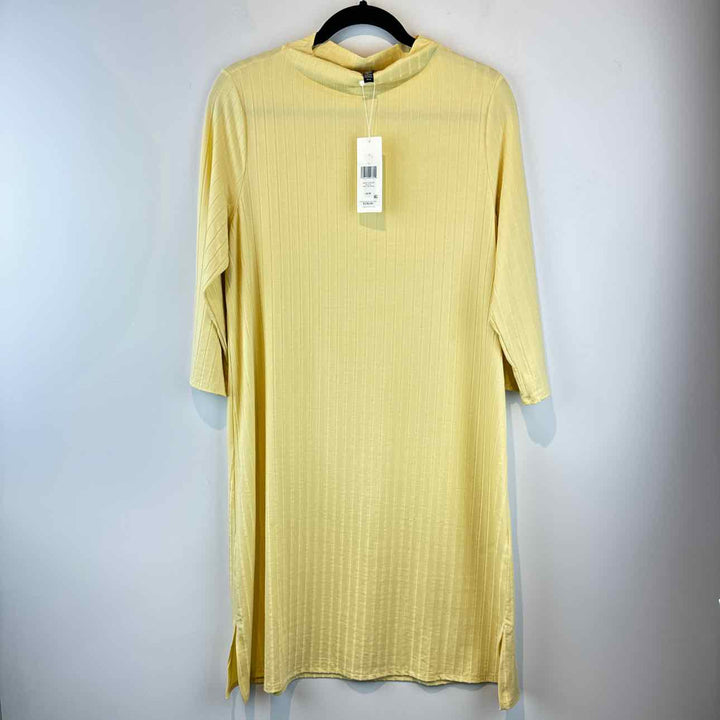 EILEEN FISHER Long Sleeve Solid Women's Dresses Women Size M Yellow Dress