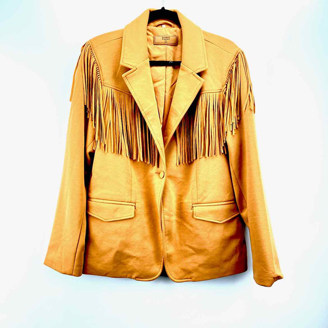 BLANK NYC Blazer Tan / L BLANK NYC Poly Fringe Women's Jackets & Coats Women Size L Tan Blazer
