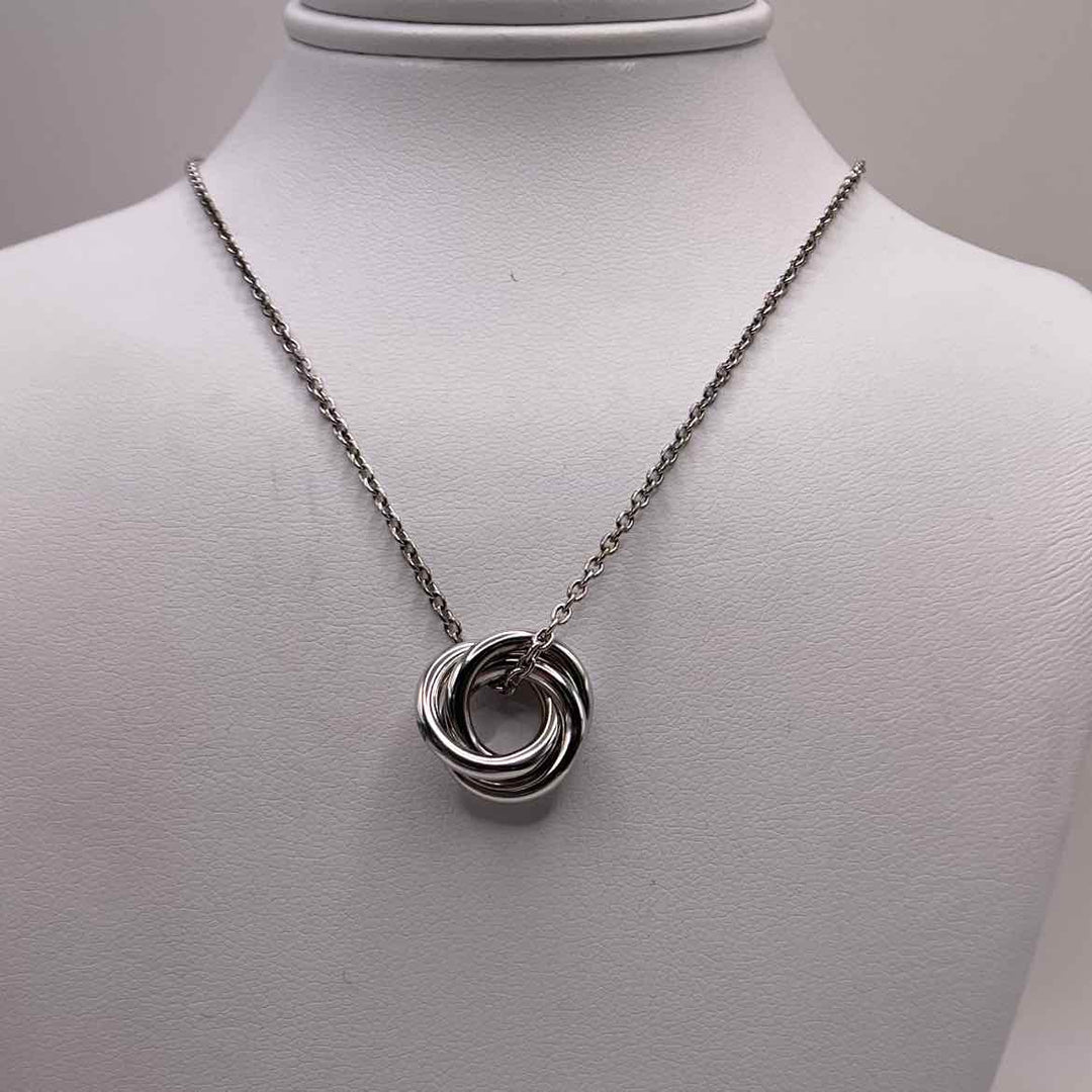 BLUE NILE Necklace STERLING SILVER INFINITY RINGS  NECKLACE