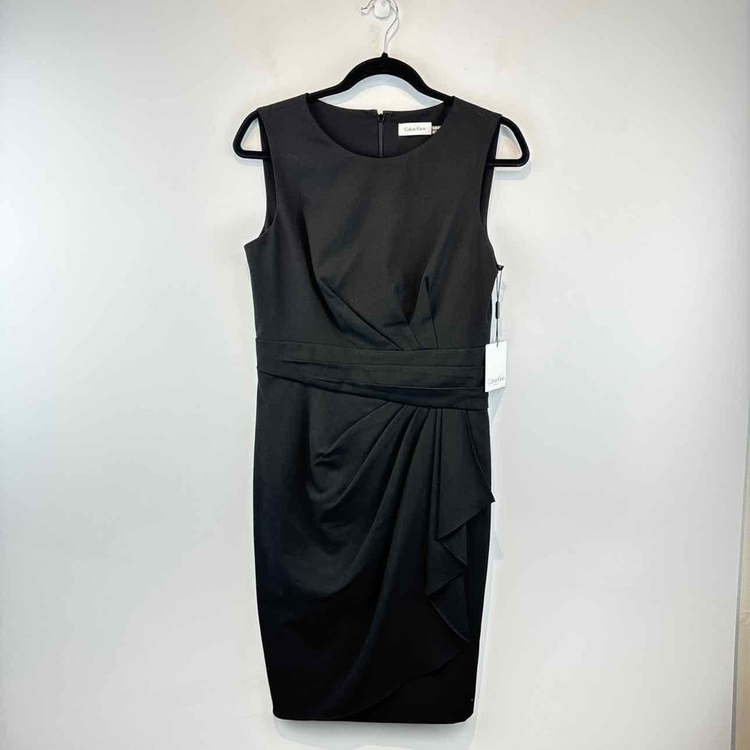 CALVIN KLEIN Dress Black / 6 CALVIN KLEIN Sleeveless Pleated Women's Dresses Women Size 6 Black Dress