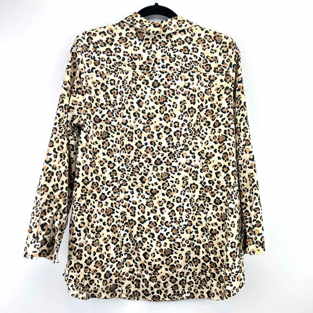 CHICOS Blouse Black & Brown / 2 CHICOS LONGSLEEVE Leopard Women's Tops Women Size 2 Black & Brown Blouse