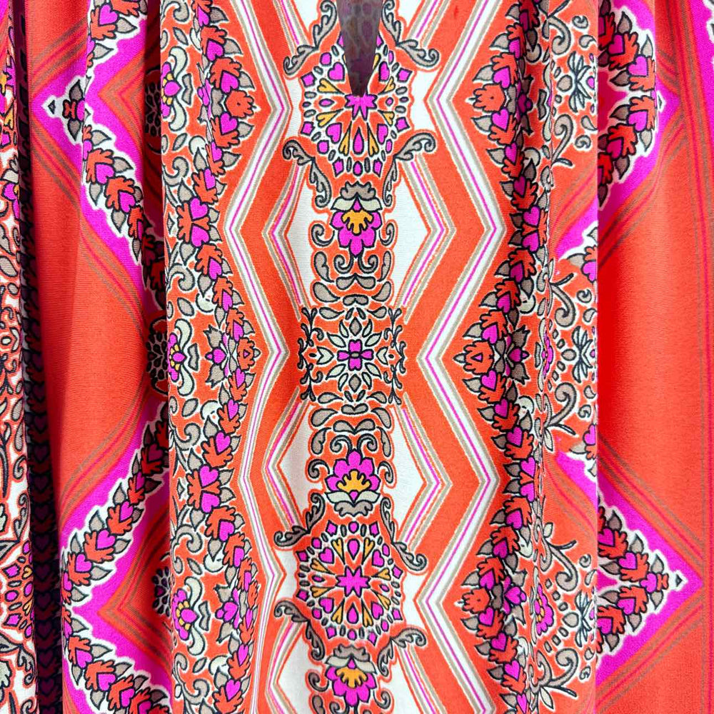 CHICOS Dress Pink & Orange / 0 CHICOS Short Sleeve MULTI PRINT Women's Women Size 0 Pink & Orange Dress