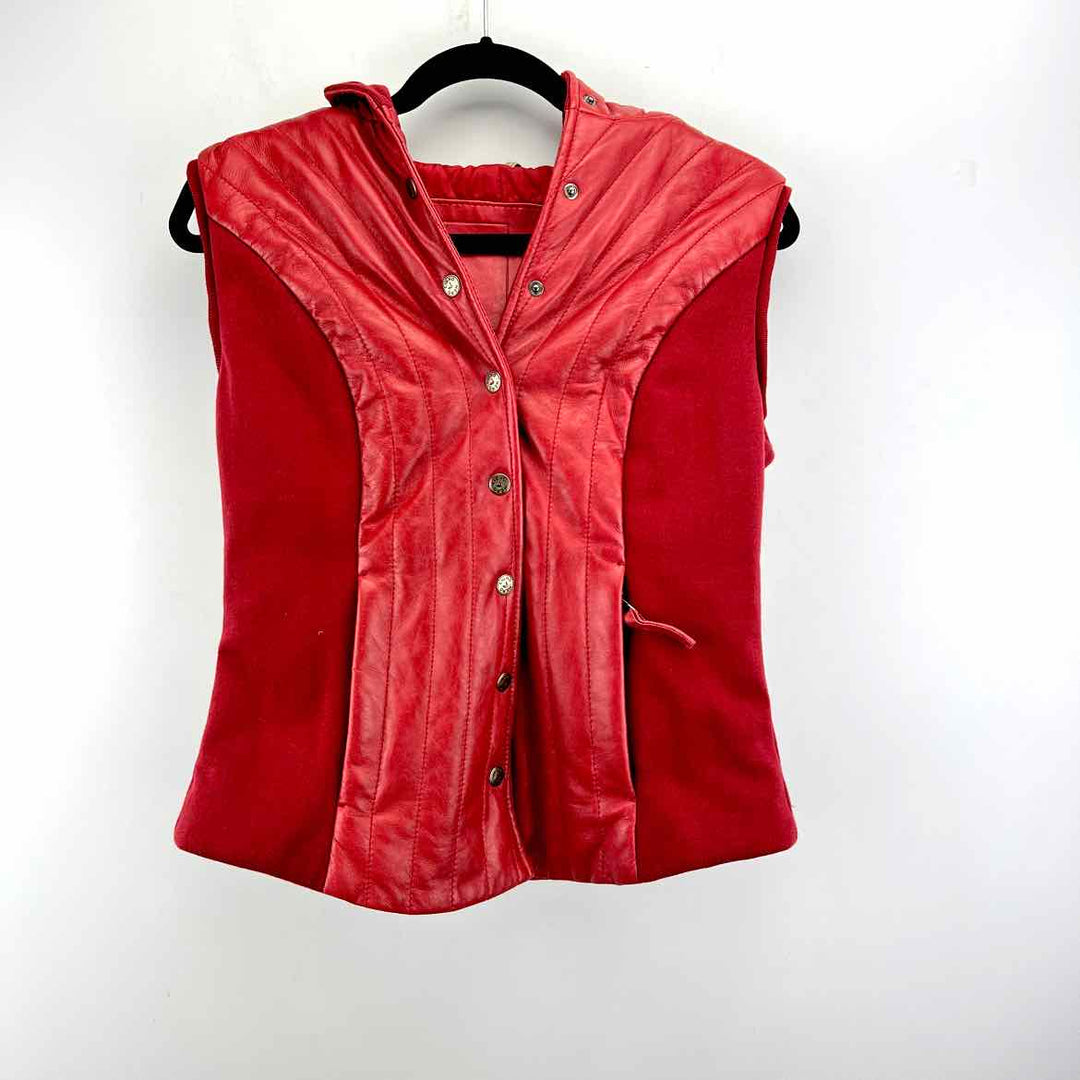 cigno nero Vest Red / M cigno nero Leather Women's Vest Women Size M Red Vest