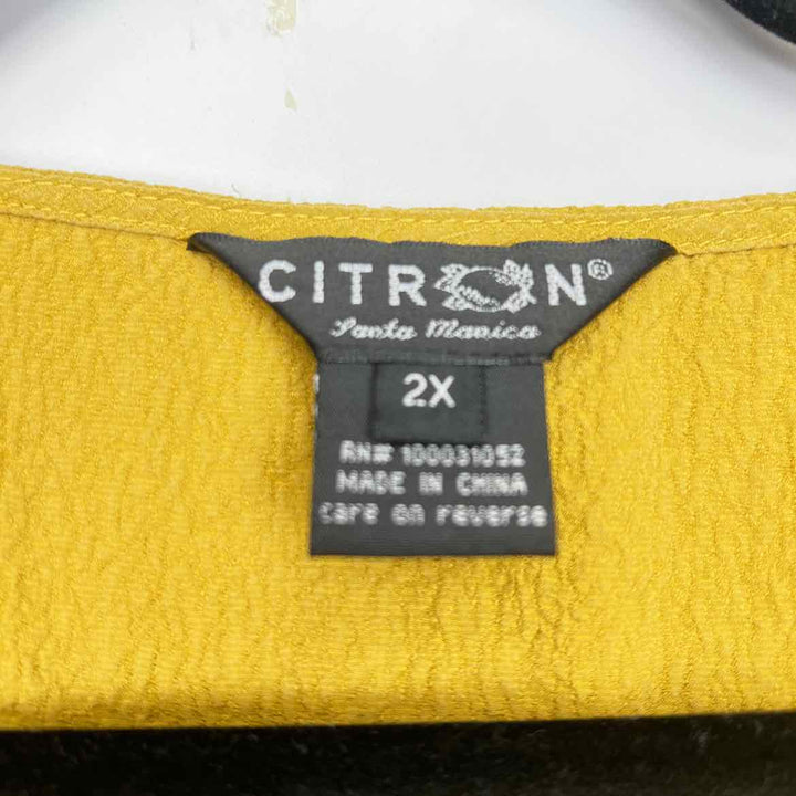 CITRON Top Chartreuse / 2X CITRON Sleeveless Solid Women's Tops Women Size 2X Chartreuse Top