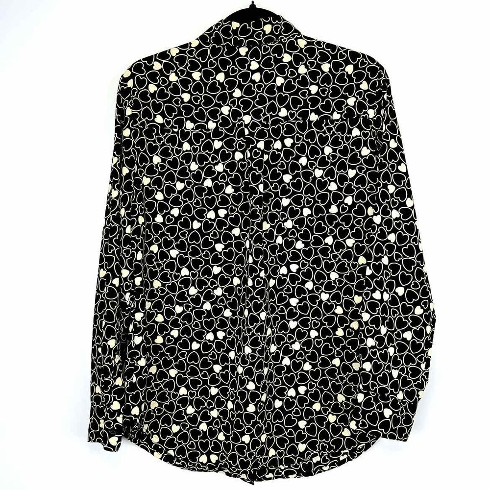 COLDWATER CREEK Blouse Black & Beige / M COLDWATER CREEK Long Sleeve HEARTS Women's Tops Women Size M Blouse