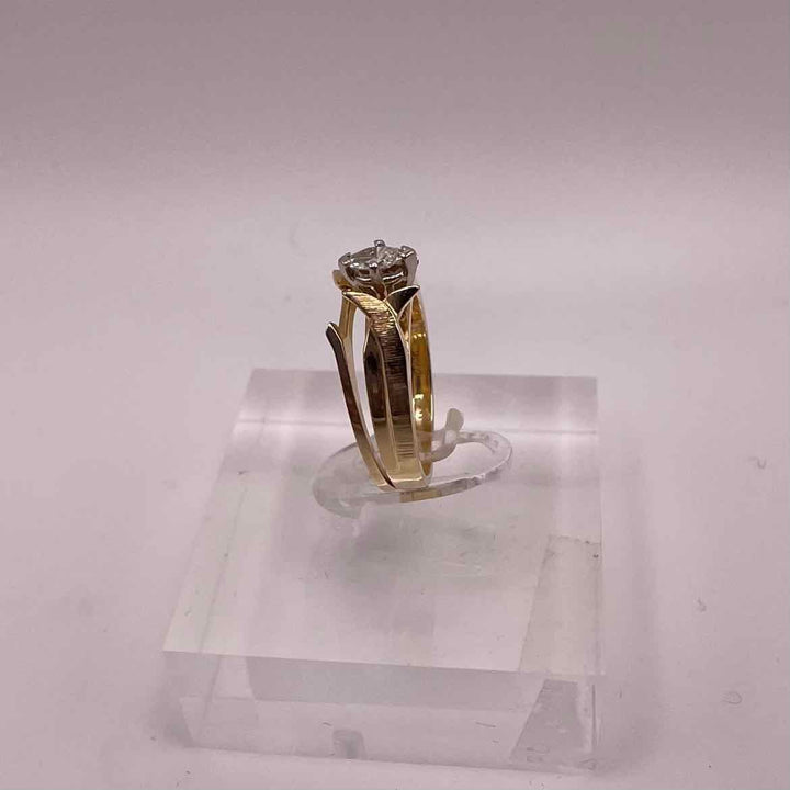 CUSTOM Ring 14K YELLOW GOLD MARQUISE .25ct  DIAMOND SOLITAIRE WEDDING SET Womens Size 6