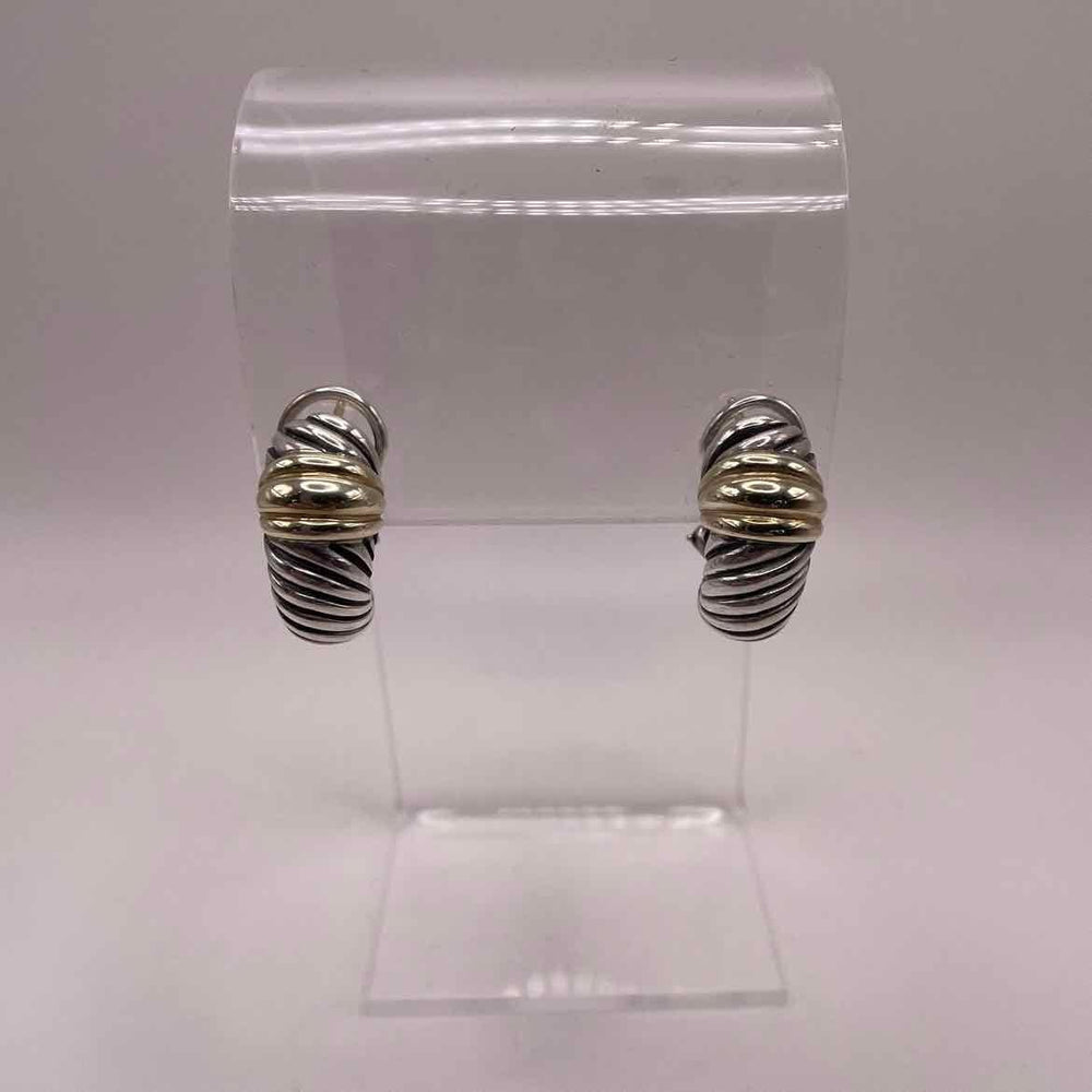 DAVID YURMAN Earrings STERLING SILVER & 14KY CROSSOVER SHRIMP EARRINGS