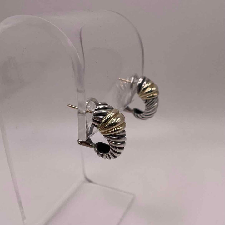 DAVID YURMAN Earrings STERLING SILVER & 14KY CROSSOVER SHRIMP EARRINGS