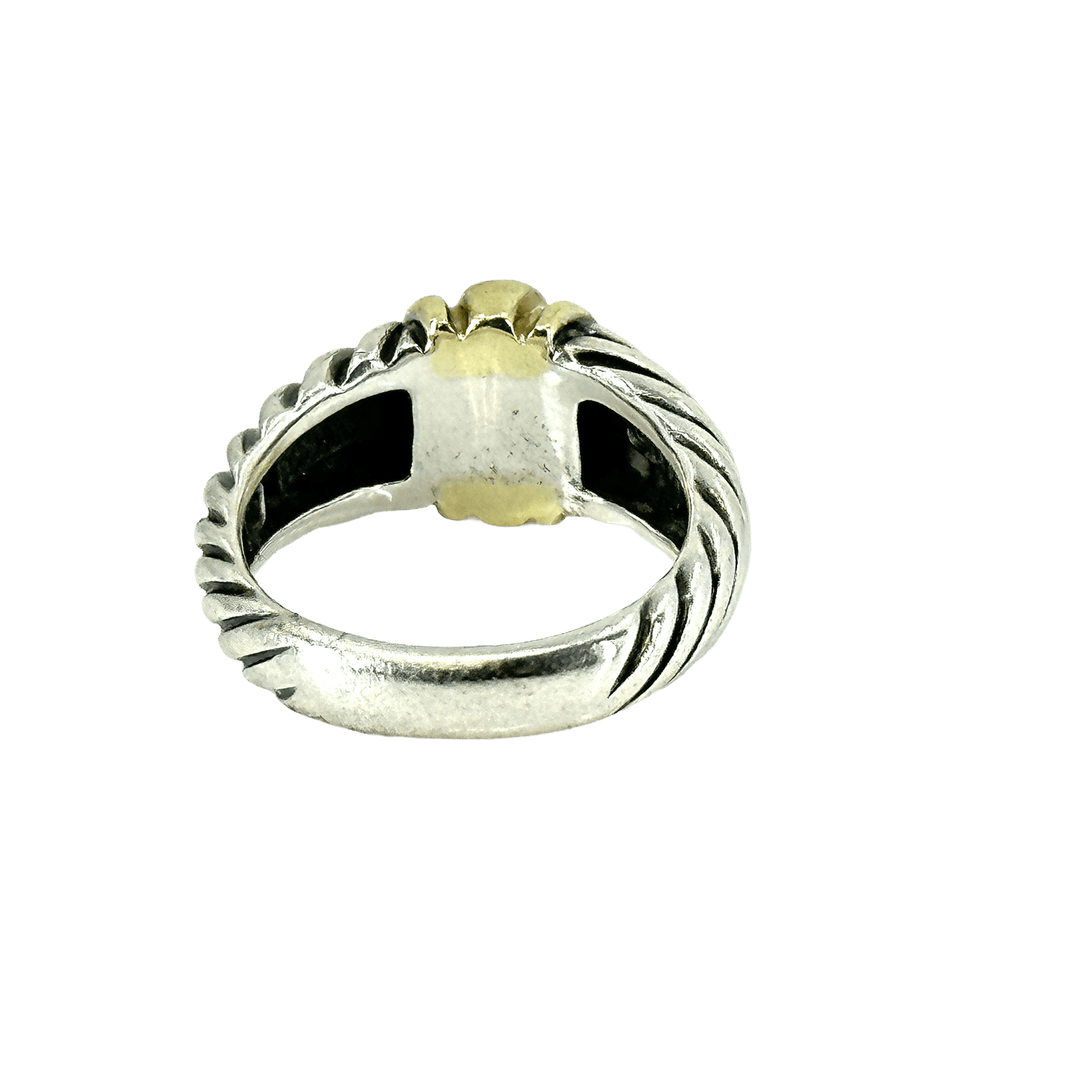 DAVID YURMAN Ring David Yurman Handcrafted Sterling Silver and 14k Yellow Gold Cable Woman's Ring - Size 6.5 Sculpted Design