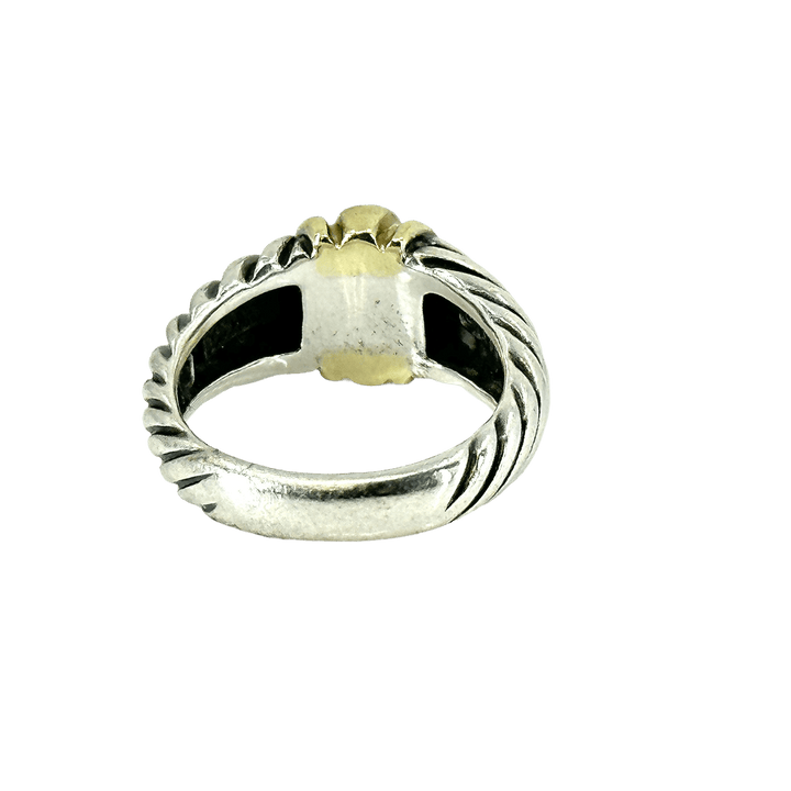 DAVID YURMAN Ring David Yurman Handcrafted Sterling Silver and 14k Yellow Gold Cable Woman's Ring - Size 6.5 Sculpted Design