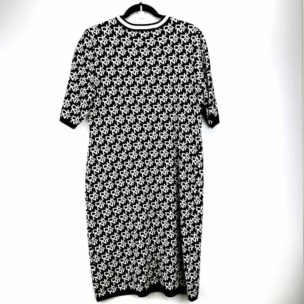 DKNY Dress Black & White / L DKNY Knit Graphic Women's Dresses Women Size L Black & White Dress