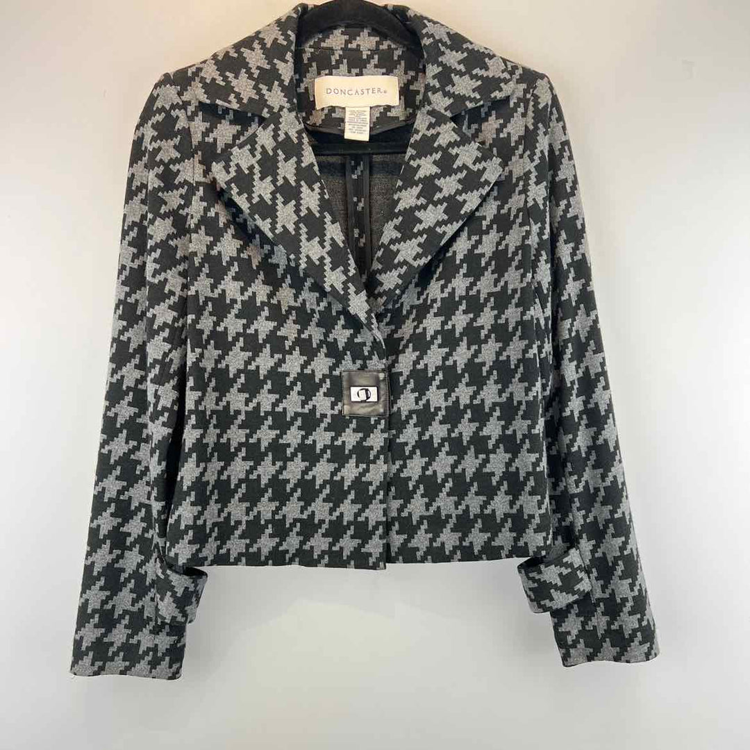 DONCASTER Blazer M DONCASTER Houndstooth Gray & Black Blend Blazer