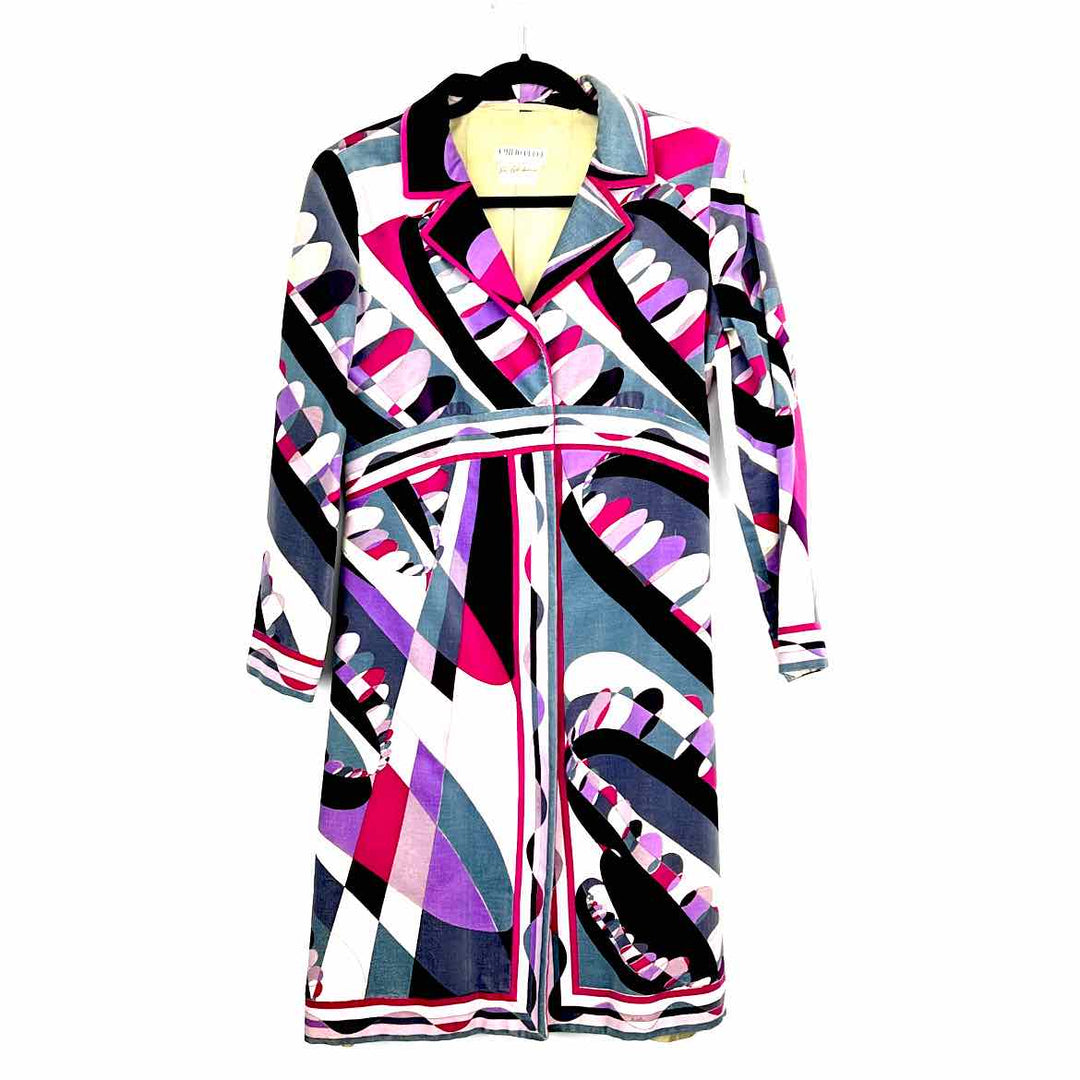 EMILIO PUCCI Jacket Purple Tones / 12 EMILIO PUCCI Velvet LONG Women's Women Size 12 Purple Tones Jacket