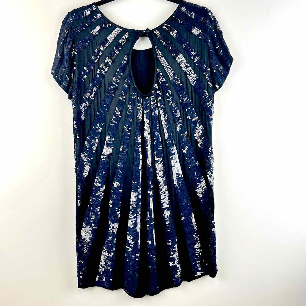FRENCH CONNECTION Dress Navy / 8 FRENCH CONNECTION Sequins SHORTSLEEVE Women's Dresses Women Size 8 Navy Dress