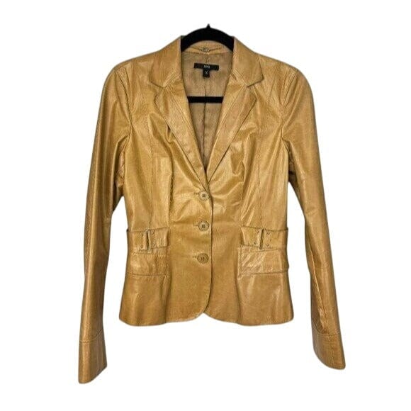 Hugo Boss S / Tan / Leather BOSS Hugo Boss Tan Coated Women's Leather Jacket - Size S