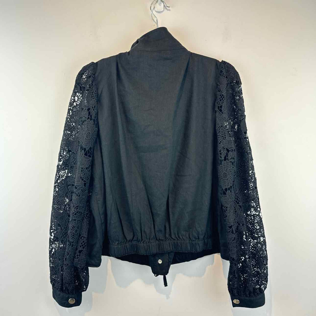 INC Jacket Black / L INC Long Sleeve Lace Women's Jackets & Coats Women Size L Black Jacket