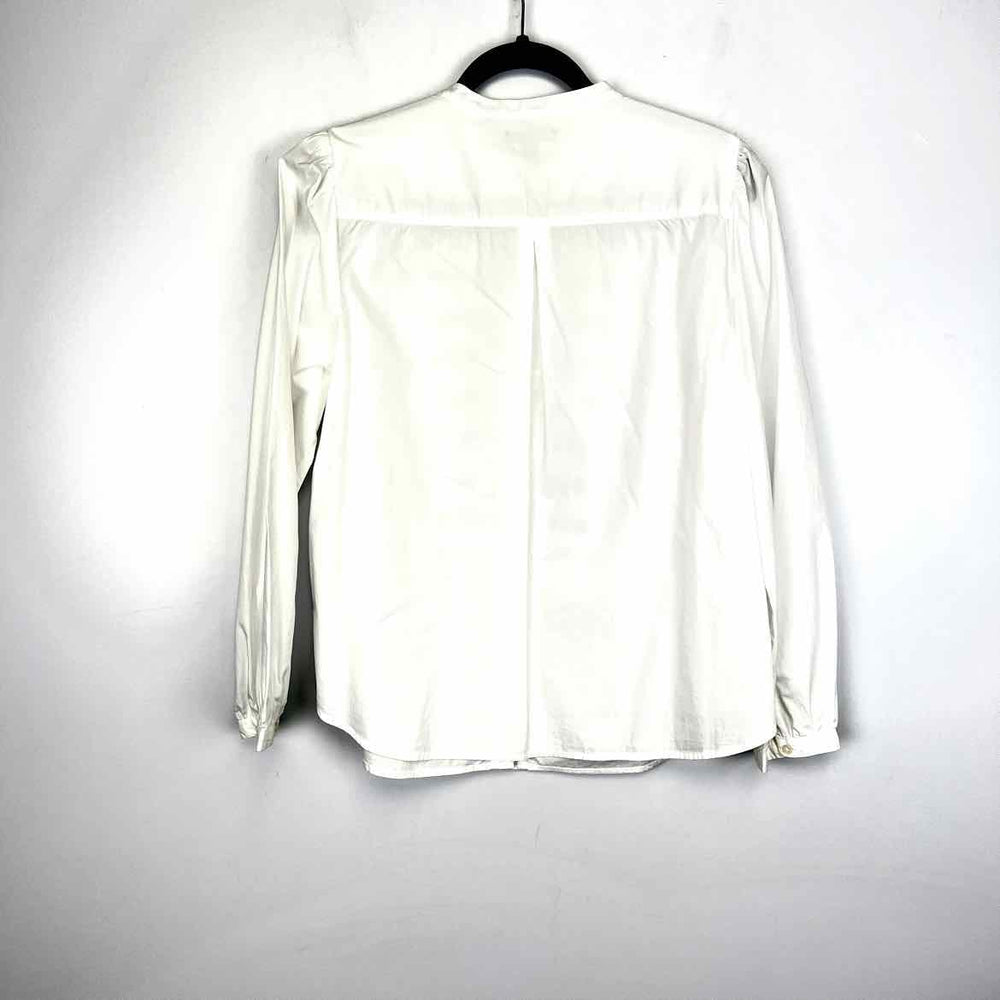 J CREW Blouse white & black / M J CREW Button up Embellished Women's Tops Women Size M white & black Blouse