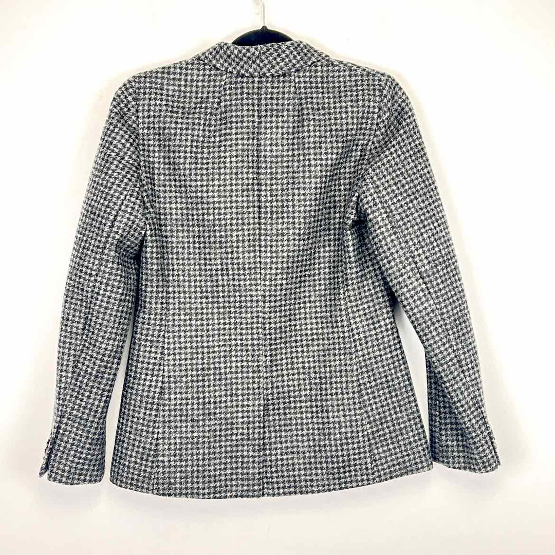 J CREW Coat grey & black / 4 J CREW Womens Wool Houndstooth Black & Grey 1 Button Size 4