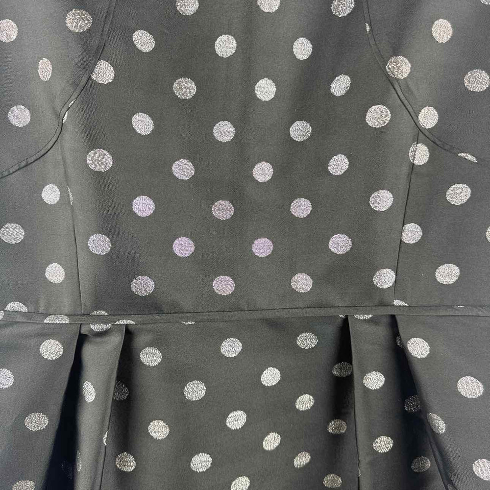 J.CREW Dress BLACK & SILVER / 14 J.CREW Sleeveless Polka Dot Women's Women Size 14 BLACK & SILVER Dress