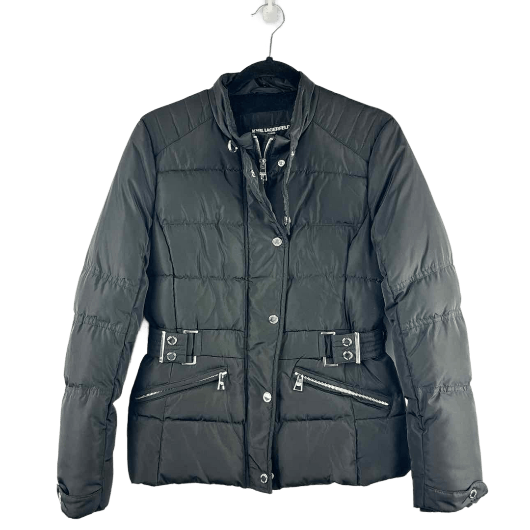 KARL LAGERFELD Jacket Black / S KARL LAGERFELD Solid Black Women's Puffer Jacket - Size S