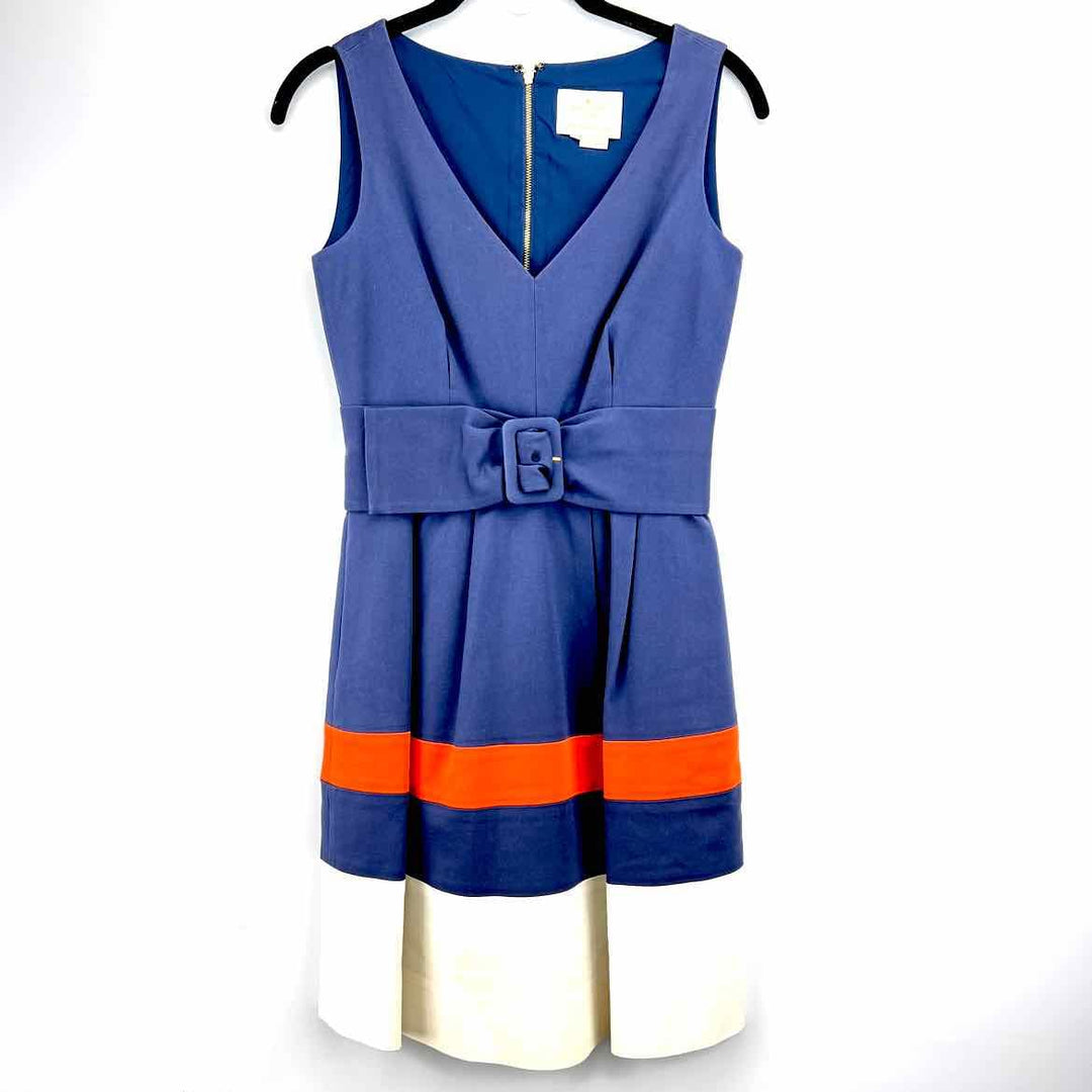 KATE SPADE Blouse NAVY & MULTI / 0 KATE SPADE Cotton Blend Sleeveless Women's Dresses Women Size 0 Blouse